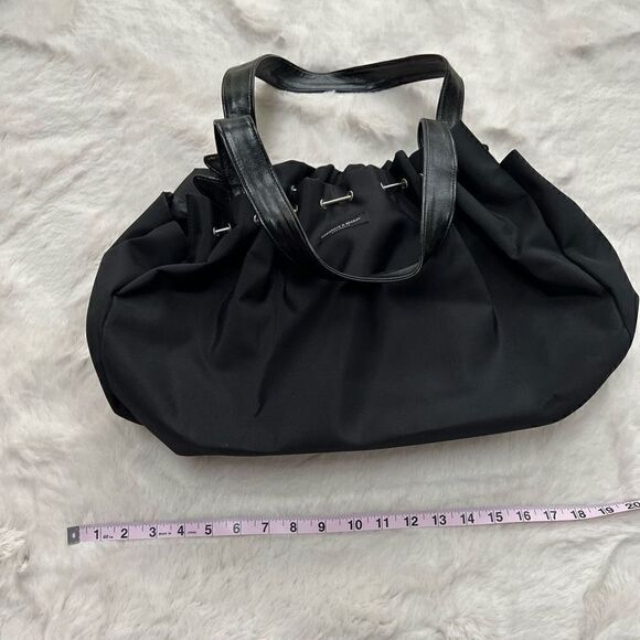 NWOT Vintage Y2K Black Nylon Slouch Big Size Handbag Purse Shoulder bag - Picture 12 of 13